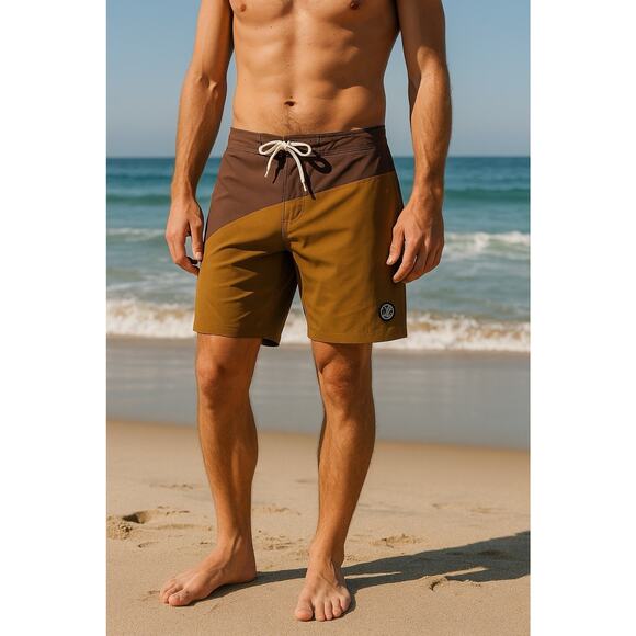 Dark Seas Aliso Boardshorts Men’s 31 Golden Brown 18” Slack Fit Swim Trunks NWT - Picture 1 of 14